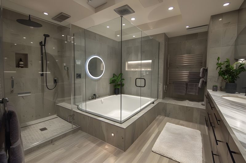 Glass-enclosed Bathtub